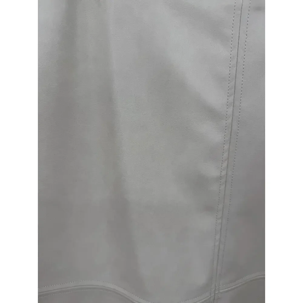 Bagatelle Bone Faux Leather A-Line Midi Skirt Size Medium Western Moto Y2K